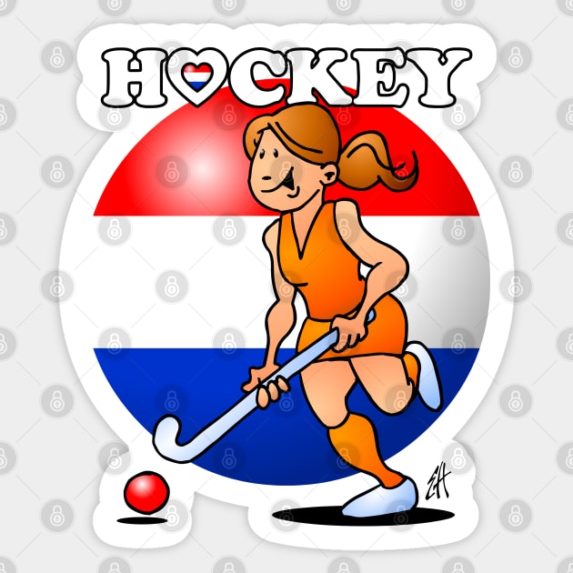 Dutch women's hockey team Sticker by Cardvibes